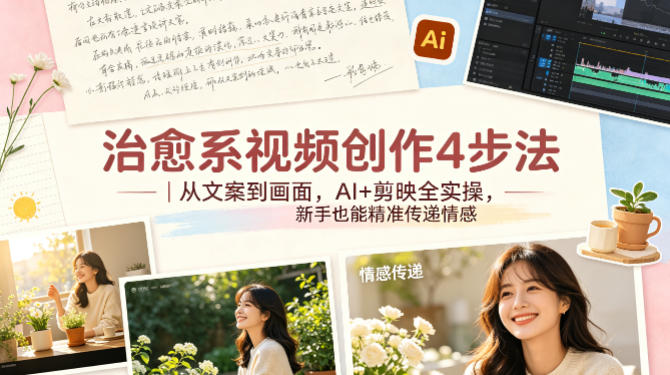 治愈系视频创作4步法|从文案到画面,AI+剪映全实操,新手也能精准传递情感-熊猫博客