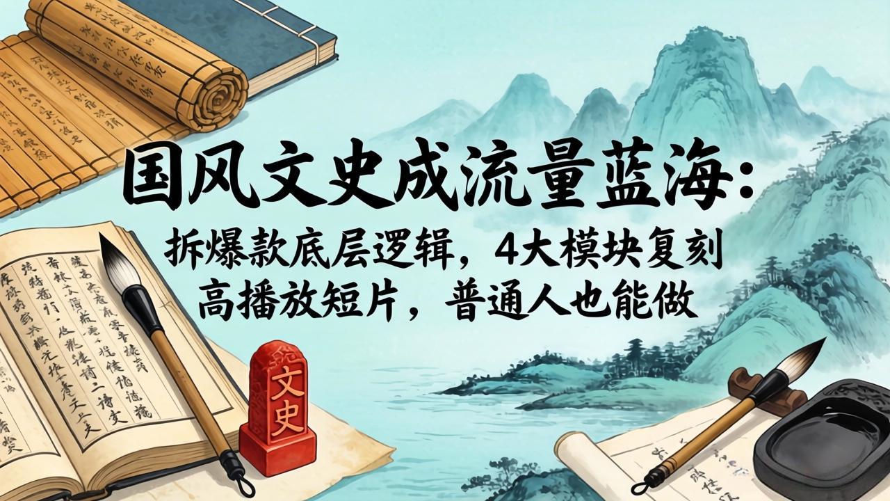 国风文史成流量蓝海:拆爆款底层逻辑,4大模块复刻高播放短片,普通人也能做-熊猫博客