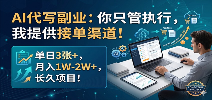 AI代写副业:你只管执行,我提供接单渠道!单日3张+,月入1W-2W+,长久项目-熊猫博客