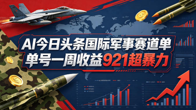 AI今日头条国际军事赛道,单号一周收益921,超暴力-熊猫博客