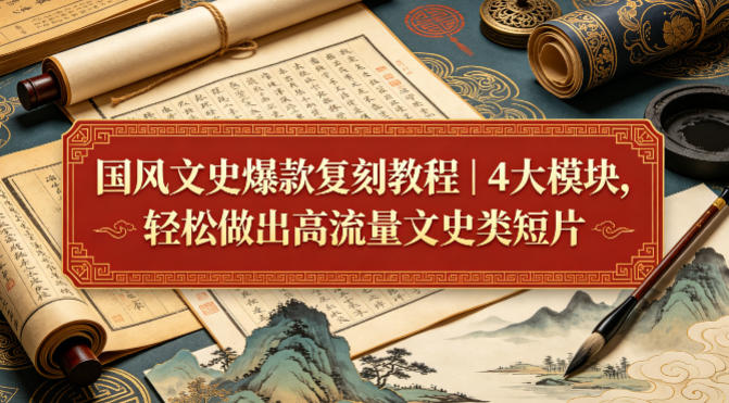 国风文史爆款复刻教程|4大模块,轻松做出高流量文史类短片-熊猫博客