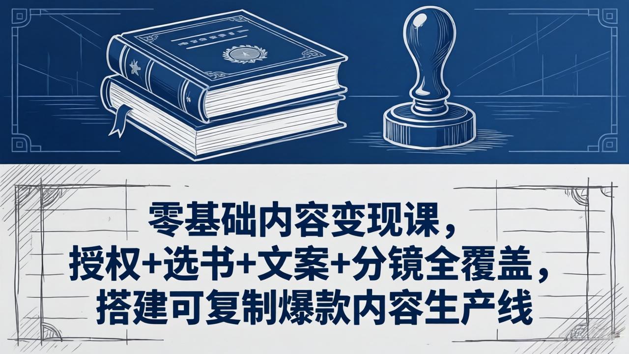 零基础内容变现课,授权+选书+文案+分镜全覆盖,搭建可复制爆款内容生产线-熊猫博客