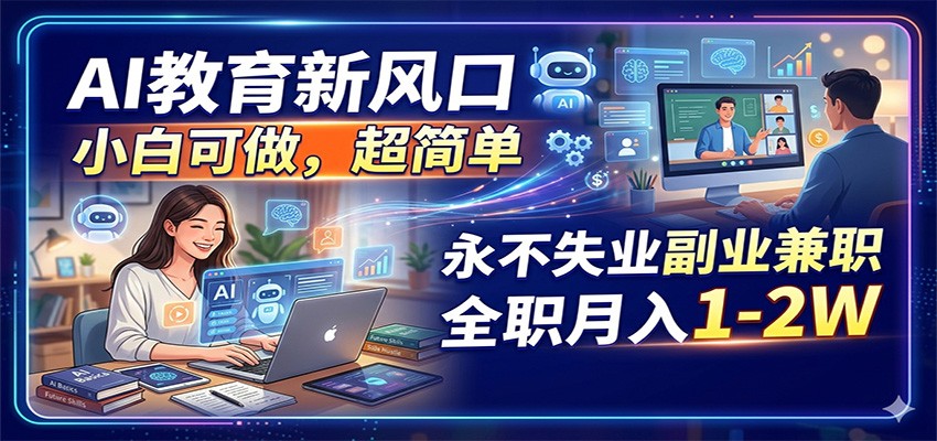 AI教育新风口，小白可做，超简单，永不失业副业兼职 全职月入1-2W-熊猫博客