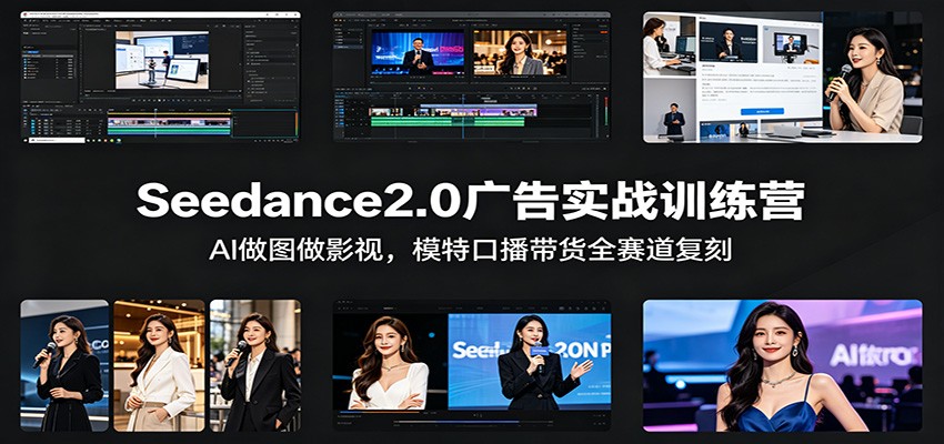 Seedance2.0广告实战训练营：AI做图做影视，模特口播带货全赛道复刻-熊猫博客