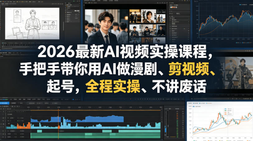 2026最新AI视频实操课程，手把手带你用AI做漫剧、剪视频、起号，全程实操、不讲废话-熊猫博客