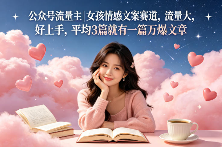 公众号流量主女孩情感文案赛道，流量大，好上手，平均3篇就有一篇万爆文章-熊猫博客