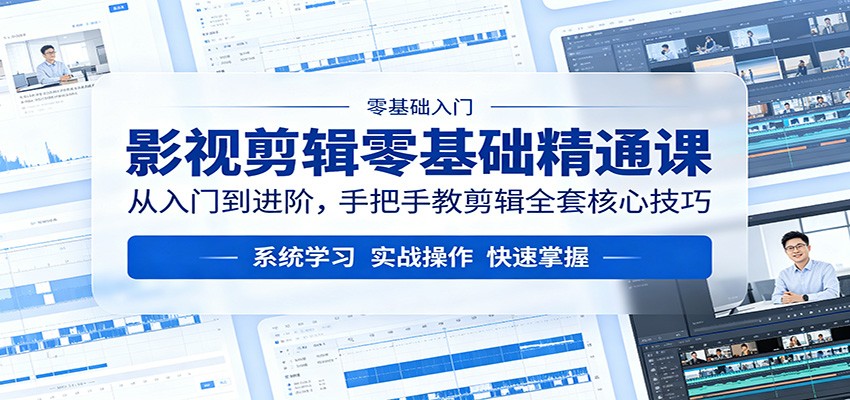 影视剪辑零基础精通课：从入门到进阶，手把手教剪辑全套核心技巧-熊猫博客