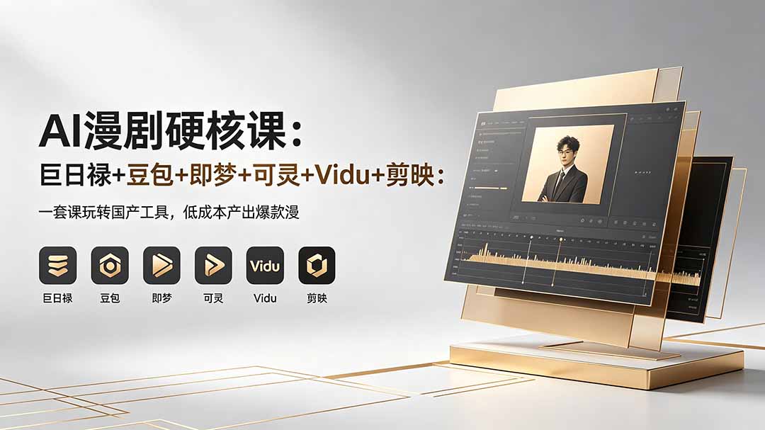 AI漫剧硬核课：巨日禄+豆包+即梦+可灵+Vidu+剪映：一套课玩转国产工具，低成本产出爆款漫剧-熊猫博客
