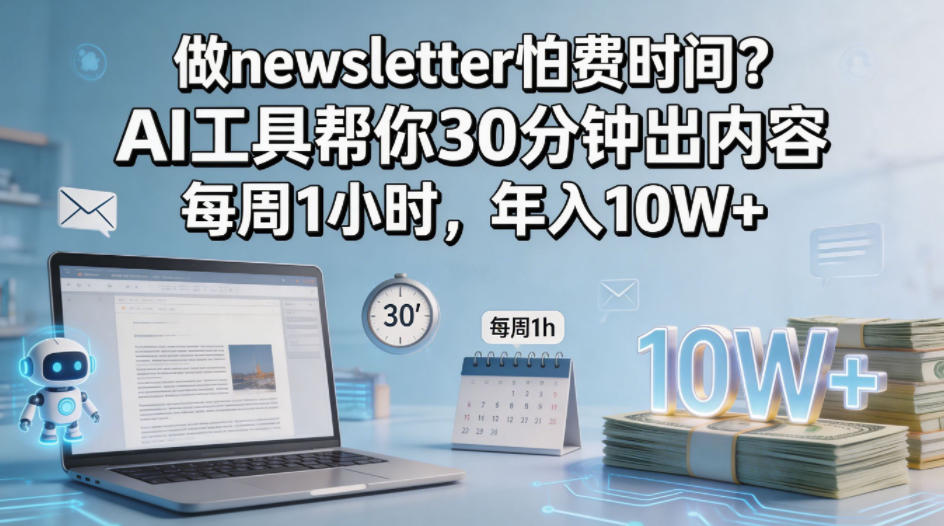 做newsletter怕费时间?AI工具帮你30分钟出内容,每周1小时,年入10W+!【原创双语字幕】-熊猫博客