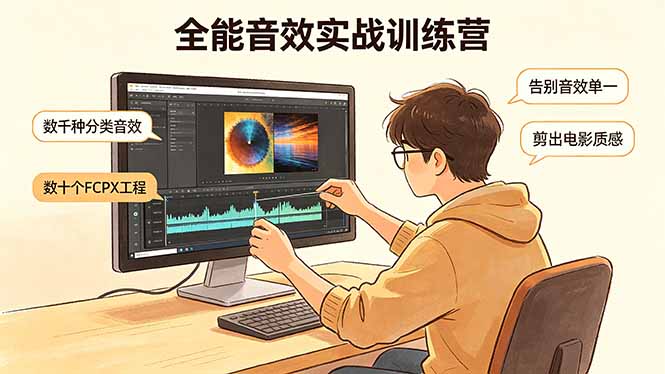 全能音效实战训练营：数千种分类音效+数十个FCPX工程，告别音效单一，剪出电影质感-熊猫博客