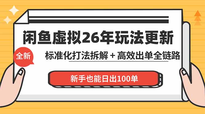 闲鱼虚拟从0到1系统化运营课程：标准化打法拆解 + 高效出单全链路教学，新手也能日出100单-熊猫博客