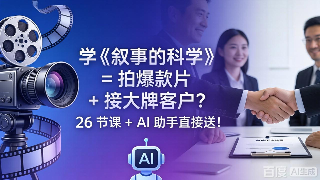 学《叙事的科学》= 拍爆款片 + 接大牌客户？26 节课 + AI 助手直接送！-熊猫博客