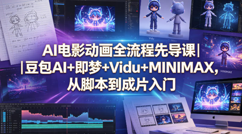 AI电影动画全流程先导课|豆包AI+即梦+Vidu+MINIMAX,从脚本到成片入门-熊猫博客