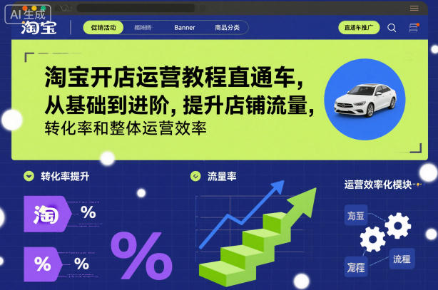 淘宝开店运营教程直通车，从基础到进阶，提升店铺流量，转化率和整体运营效率(更新26年4月20日)-熊猫博客