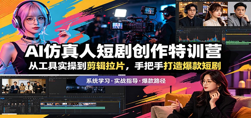 AI仿真人短剧创作特训营:从工具实操到剪辑拉片,手把手打造爆款短剧-熊猫博客