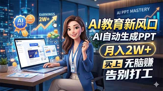 AI教育新风口,AI自动生成PPT,月入2W+,无脑赚,告别打工-熊猫博客