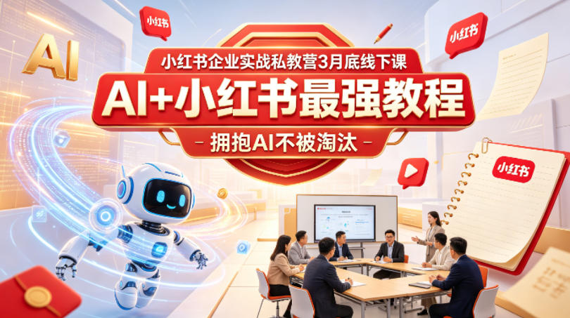 小红书企业实战私教营3月底线下课,AI+小红书最强教程,拥抱AI不被淘汰-熊猫博客