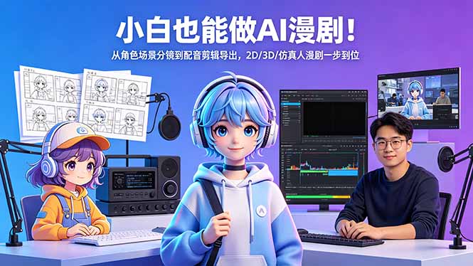 小白也能做AI漫剧!从角色场景分镜到配音剪辑导出,2D/3D/仿真人漫剧一步到位-熊猫博客
