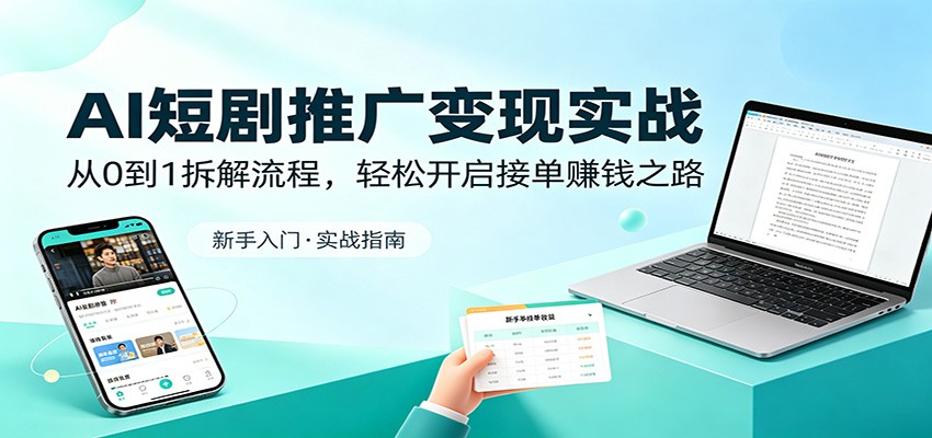 AI短剧推广变现实战:从0到1拆解流程,轻松开启接单赚钱之路-熊猫博客