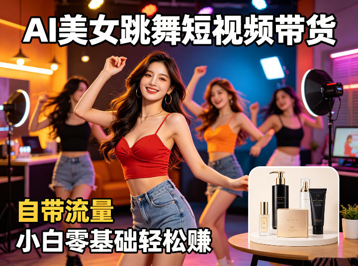 AI美女跳舞短视频带货:自带流量,小白零基础轻松賺,详细拆解-熊猫博客