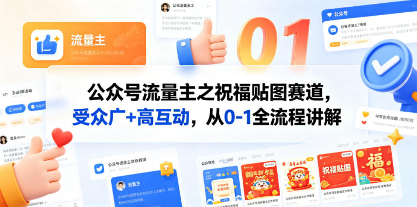 公众号流量主之祝福贴图赛道,受众广+高互动,从0-1全流程讲解-熊猫博客