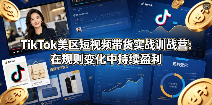 TikTok美区短视频带货实战训战营:在规则变化中持续盈利-熊猫博客