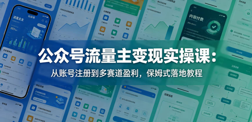 公众号流量主变现实操课:从账号注册到多赛道盈利,保姆式落地教程-熊猫博客