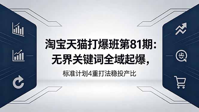 淘宝天猫打爆班第81期:无界关键词全域起爆,标准计划4重打法稳投产比-熊猫博客