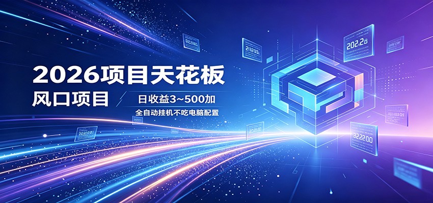 2026项目天花板，风口项目，日收益3~500+全自动挂机，不吃配置-熊猫博客